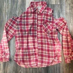 Gradient dyed button down flannel